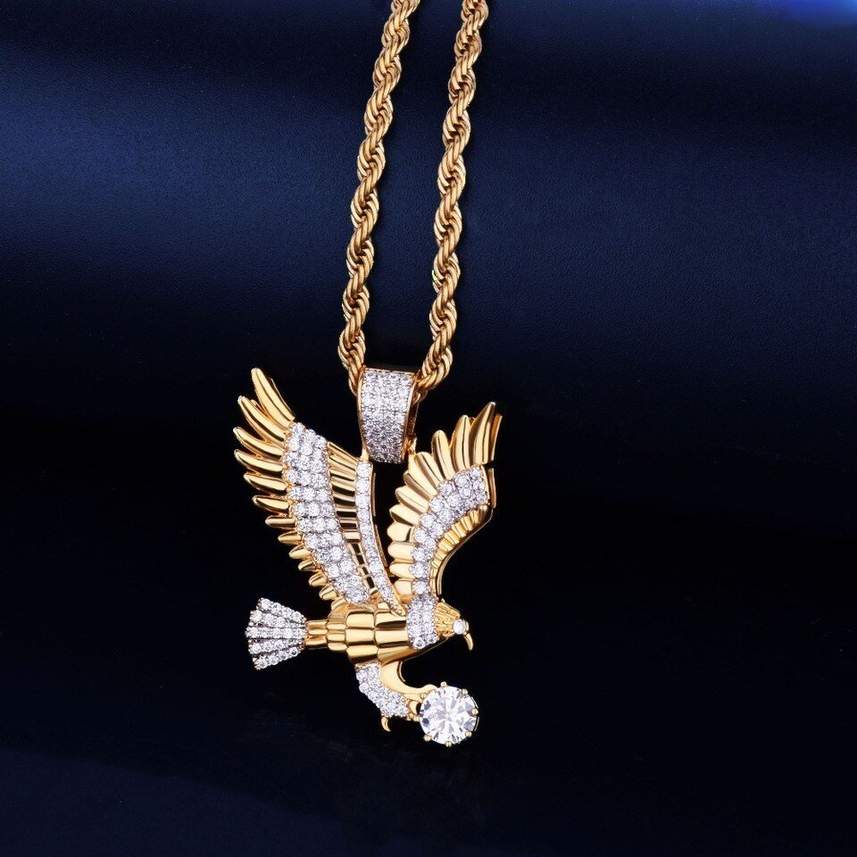 Eagle Pendant Necklace with Cubic Zirconia - 6