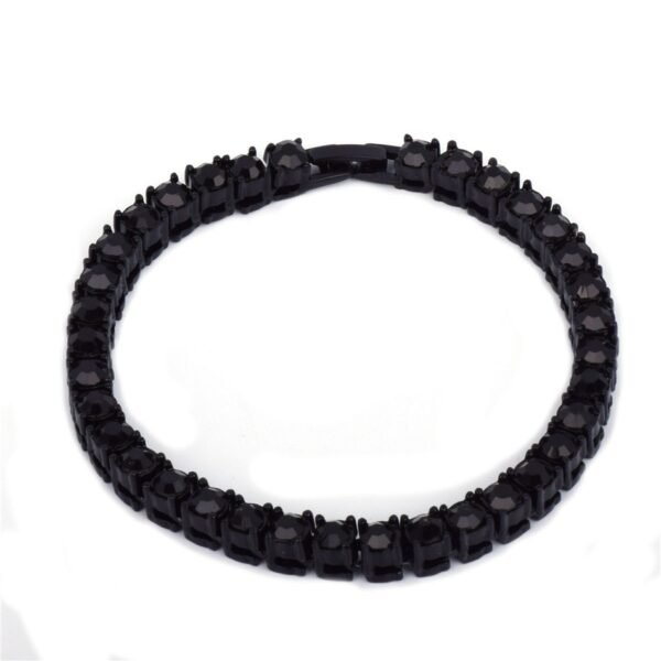 Bracelet pour hommes en alliage doré avec strass - 5