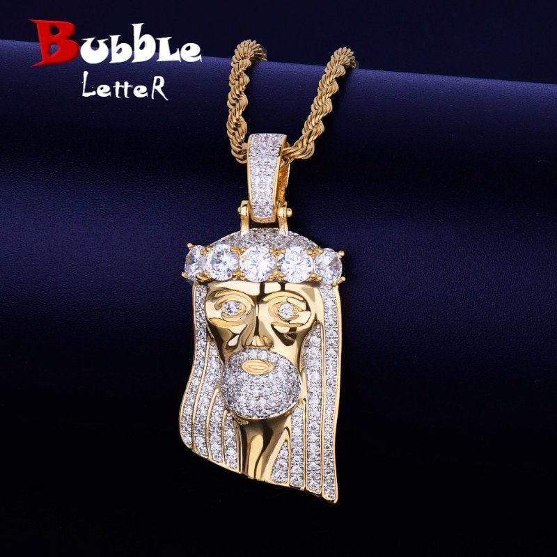 Jesus Head Pendant Necklace - 1