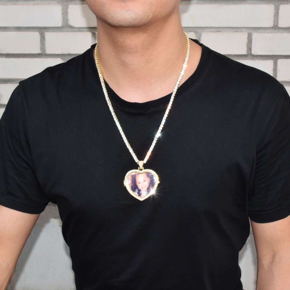Heart Projection Photo Pendant Necklace - 3