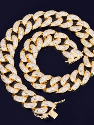Cuban Chain Necklace and Bracelet Set