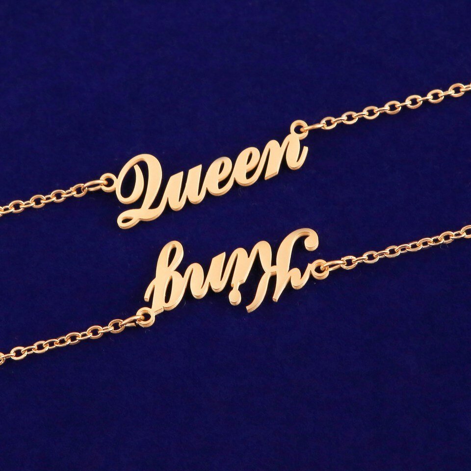 Collier Prénom Lettres Bombées Doré pour Femme