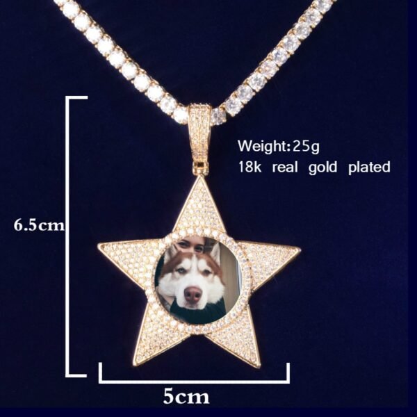Collier médaille photo personnalisée doré pour homme - 3