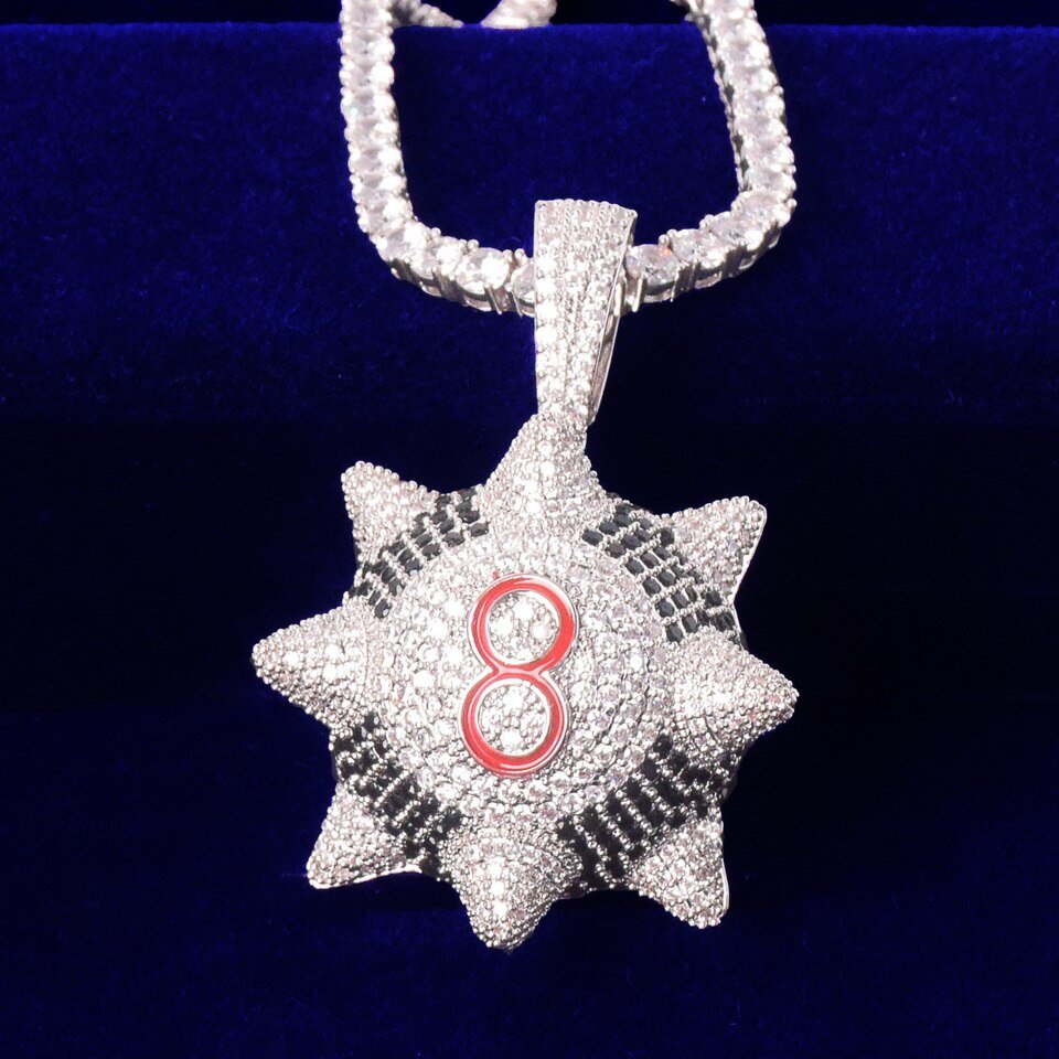 Spiked Ball Pendant with Cubic Zirconia - 3