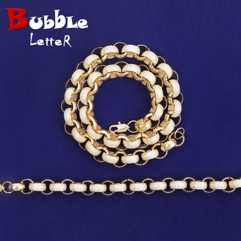 Gold Puffed Letter Jewelry Set - 1