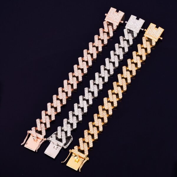 Bracelet Miami Cubain Carré en Zircon pour Hommes - 5