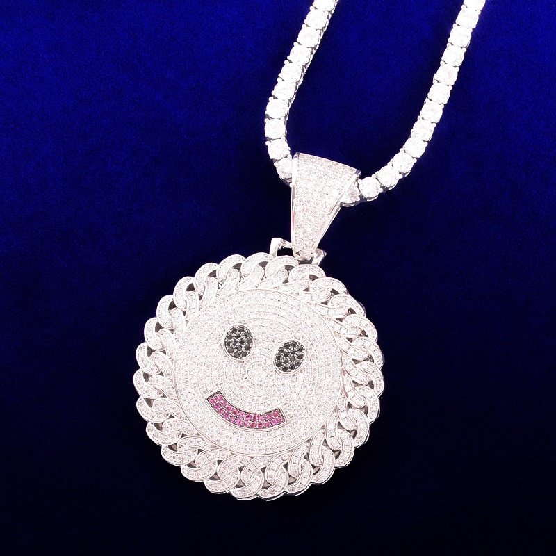 Pendentif Visage Souriant Doré - 3