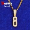 Pendentif chiffre plaqué or - 1