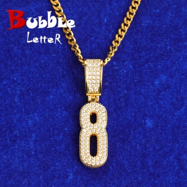 Pendentif chiffre plaqué or - 1