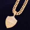 Pendentif Bouclier en Zircon pour Hommes