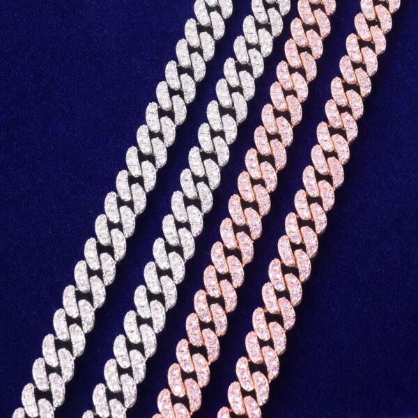 Bracelet cubain doré 10mm avec zircon - 4