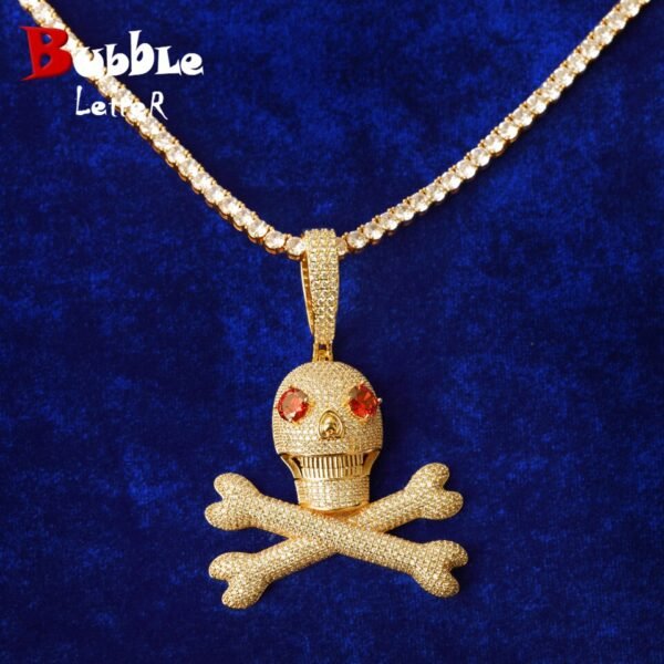 Collier Pendentif Crâne Animé Lettres Bulle - 2