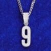 Pendentif chiffre plaqué or - 5