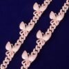Collier Maillons Cubains Rose avec Lettres - 5