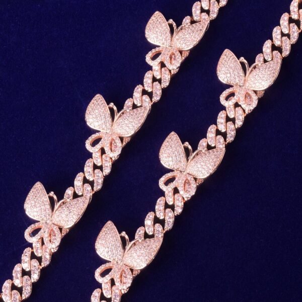 Collier Maillons Cubains Rose avec Lettres - 5