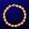 Bracelet maillon 7mm pour hommes en doré brillant - 1