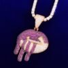 Collier Pendentif Lèvres Doré Rose