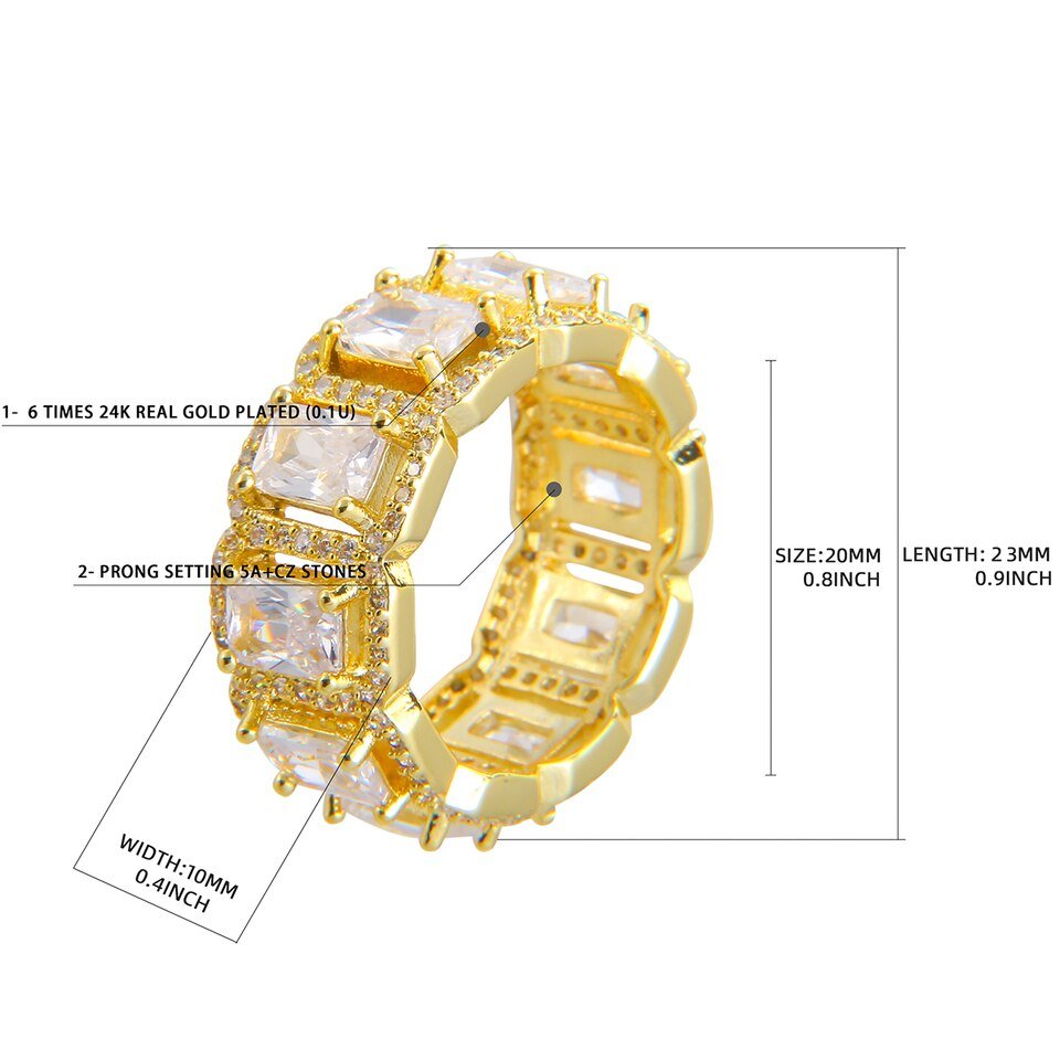 Baguette Letter Ring - 2