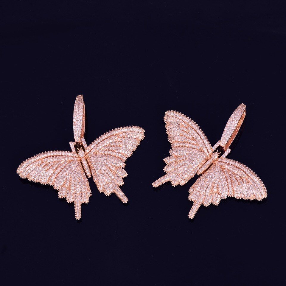 Pink Butterfly Pendant Necklace - 2