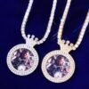 Collier photo pour hommes avec lettre en relief doré - 3