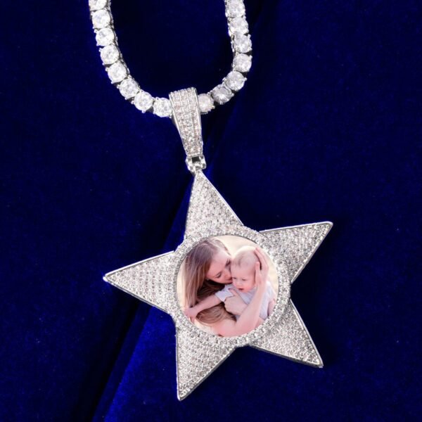 Collier médaille photo personnalisée doré pour homme - 2