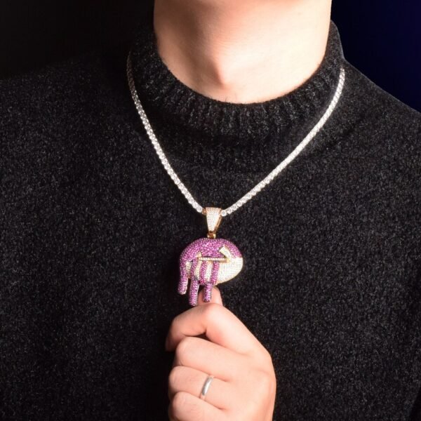 Collier Pendentif Lèvres Doré Rose - 7