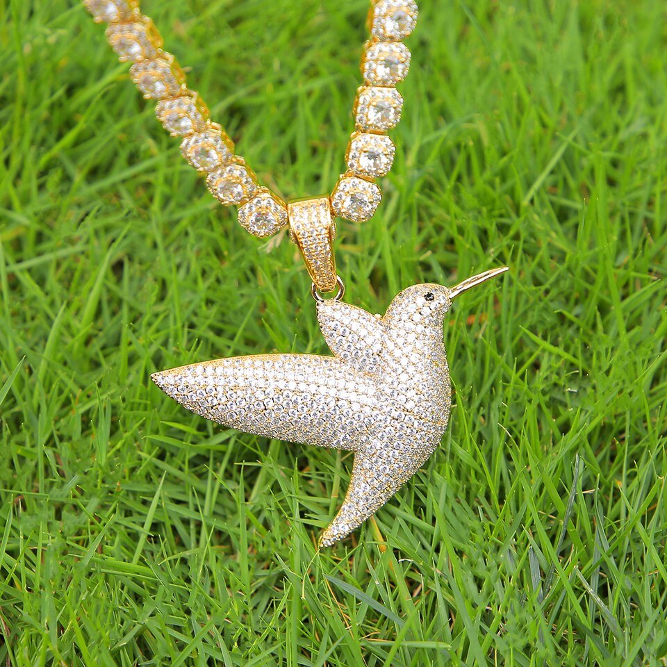 Pendentif pigeon doré femme - 5