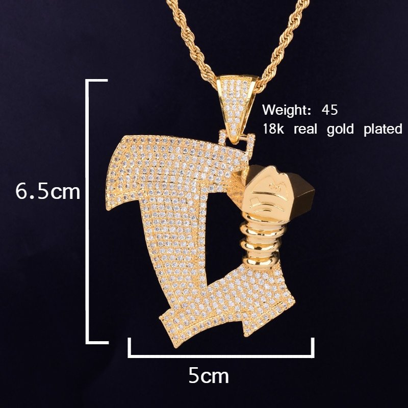 Gold Screw Necklace with Zircon - 4