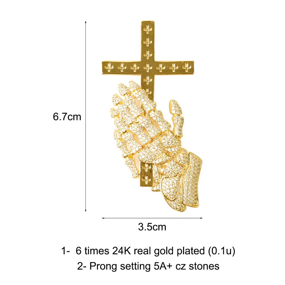 Pendentif Croix et Main pour Hommes - 3