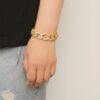 Bracelet baguette pour hommes en doré - 6