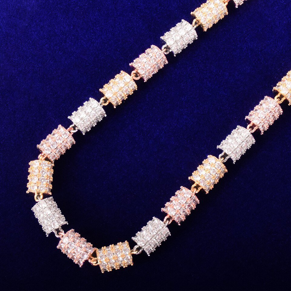 Zircon Cylinder Choker Necklace - 5