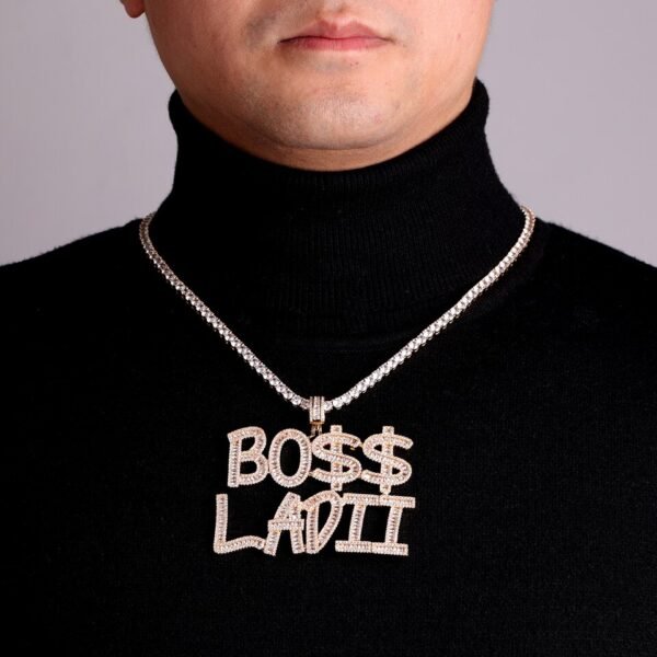 Collier prénom personnalisé avec zirconia pour hommes - 3