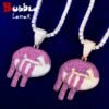 Collier Pendentif Lèvres Doré Rose - 1