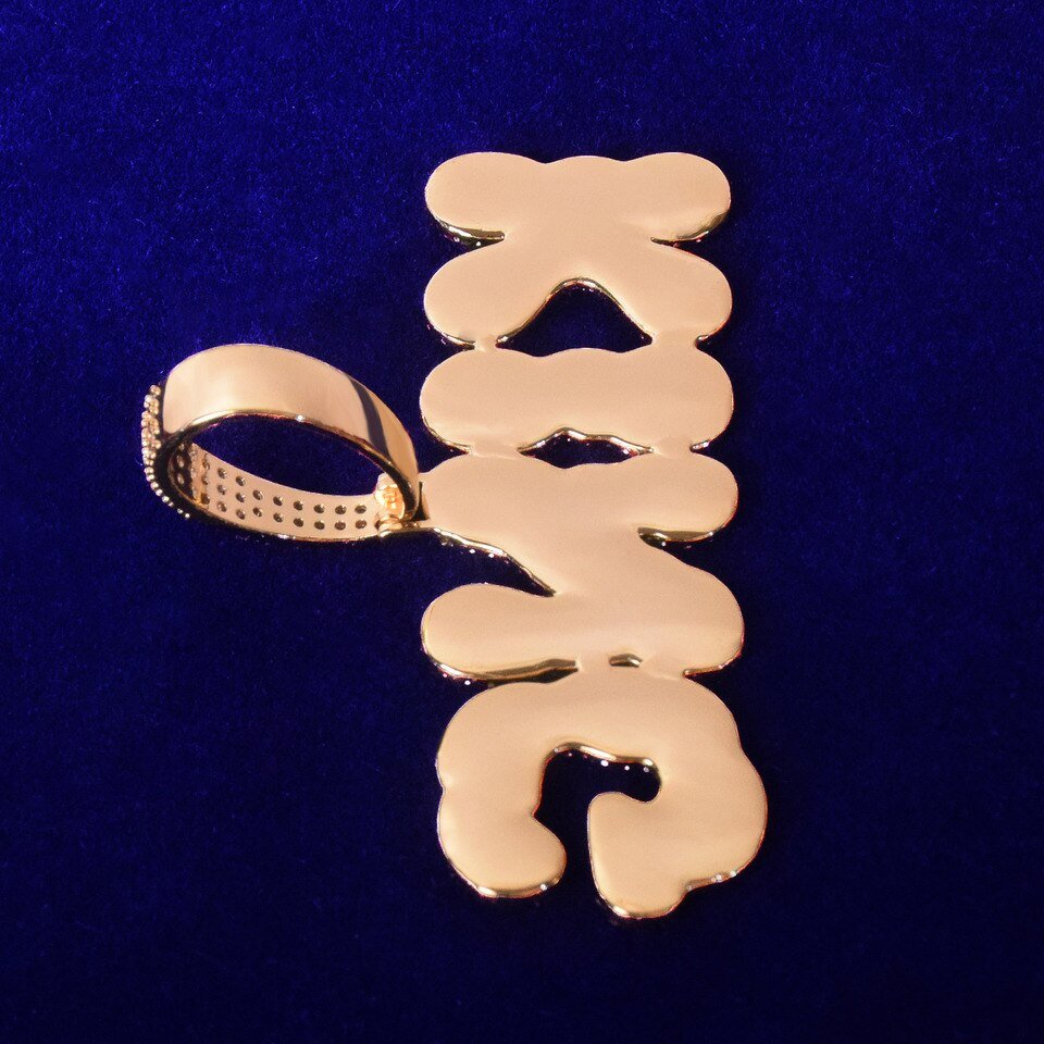 Personalized Blue Letter Pendant Necklace - 3