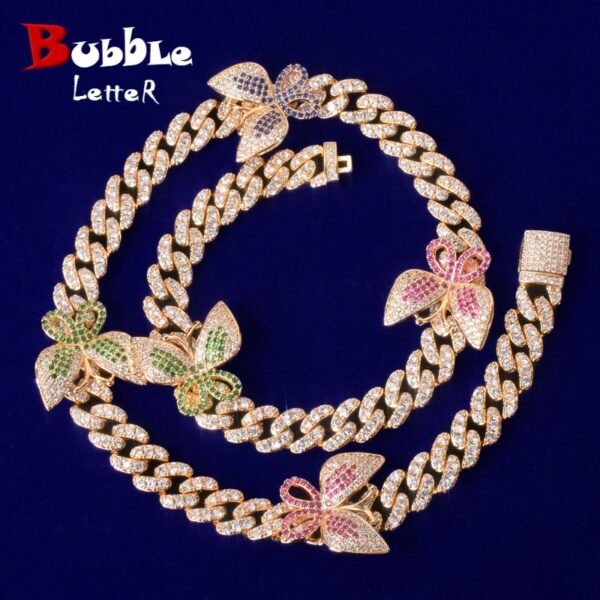 Collier Maillons Cubains Colorés avec Papillon - 1