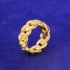 Bague maillon cubain pour hommes en doré brillant
