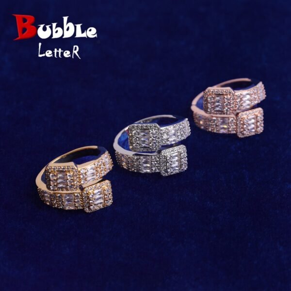 Bague Femme Lettres Bulles Baguette - 1