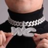 Collier Prénom Lettre Bombée Baguette - 5