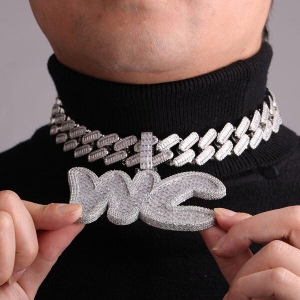 Collier Prénom Lettre Bombée Baguette - 5