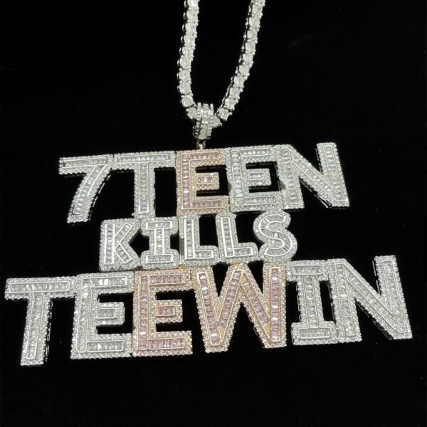 Collier Prénom Homme Lettres Baguette Doré