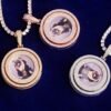 Collier pendentif photo personnalisée doré pour homme - 2