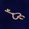 Collier clé pour femmes en doré orné de strass - 2