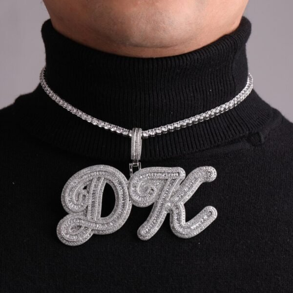Collier Plaque-Nom Serti - 3
