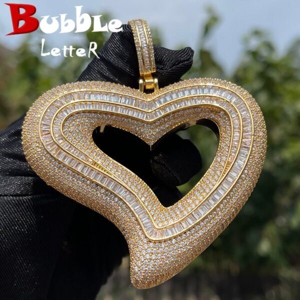 Collier Cœur Incliné Lettres Doré - 1
