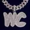 Collier Prénom Lettre Bombée Baguette
