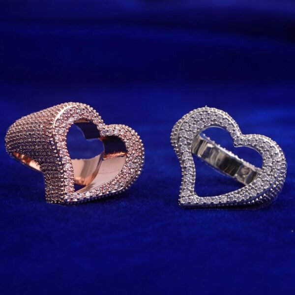 Bague Cœur Ouvert Sertie