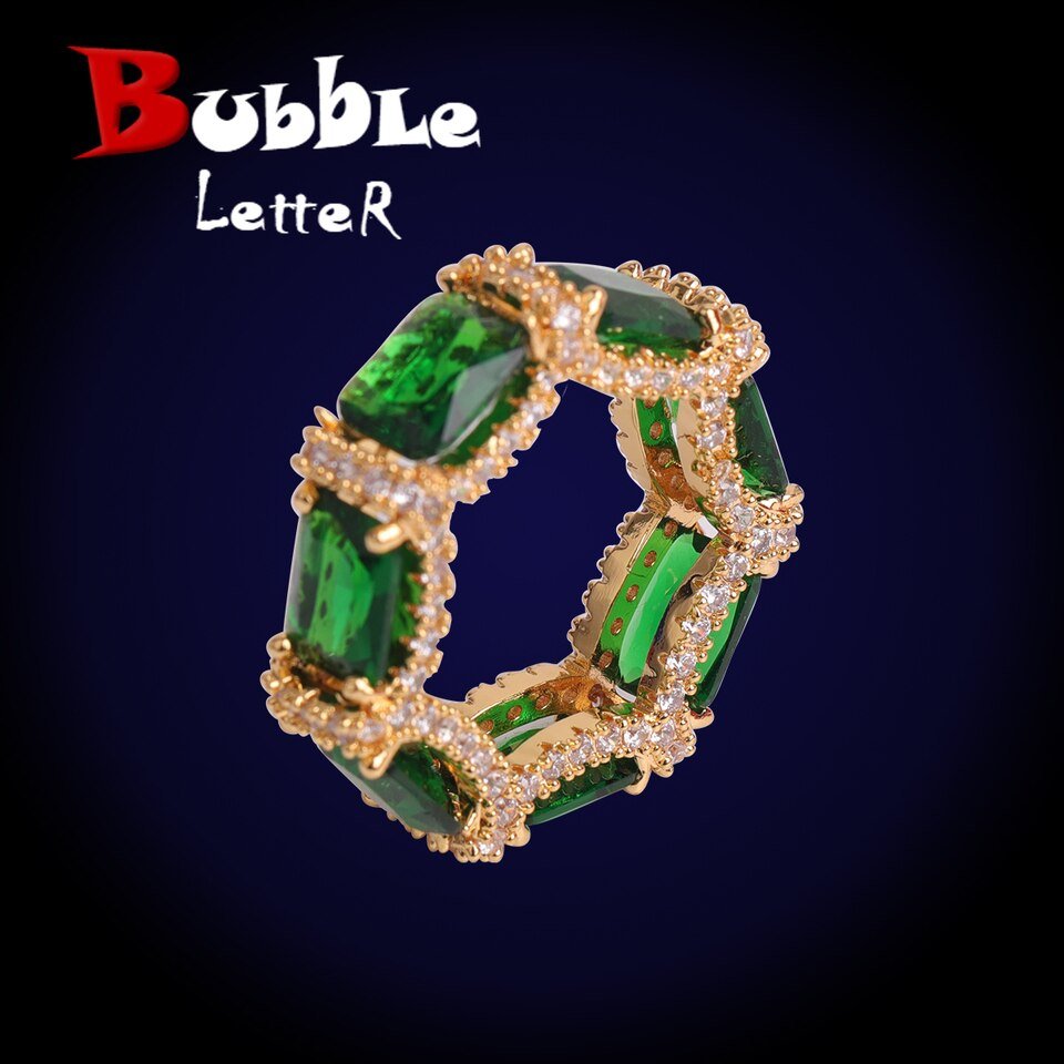 Bague Lettres en Pierre Bleue - 1