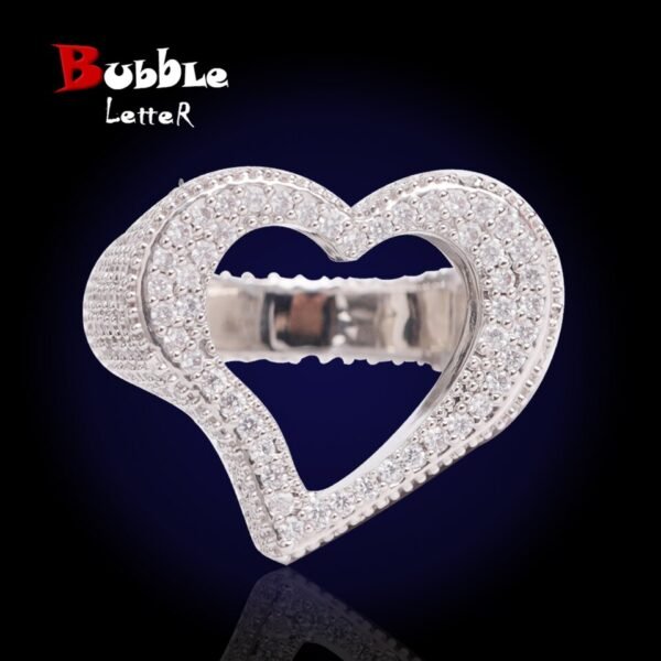 Bague Cœur Ouvert Sertie - 1