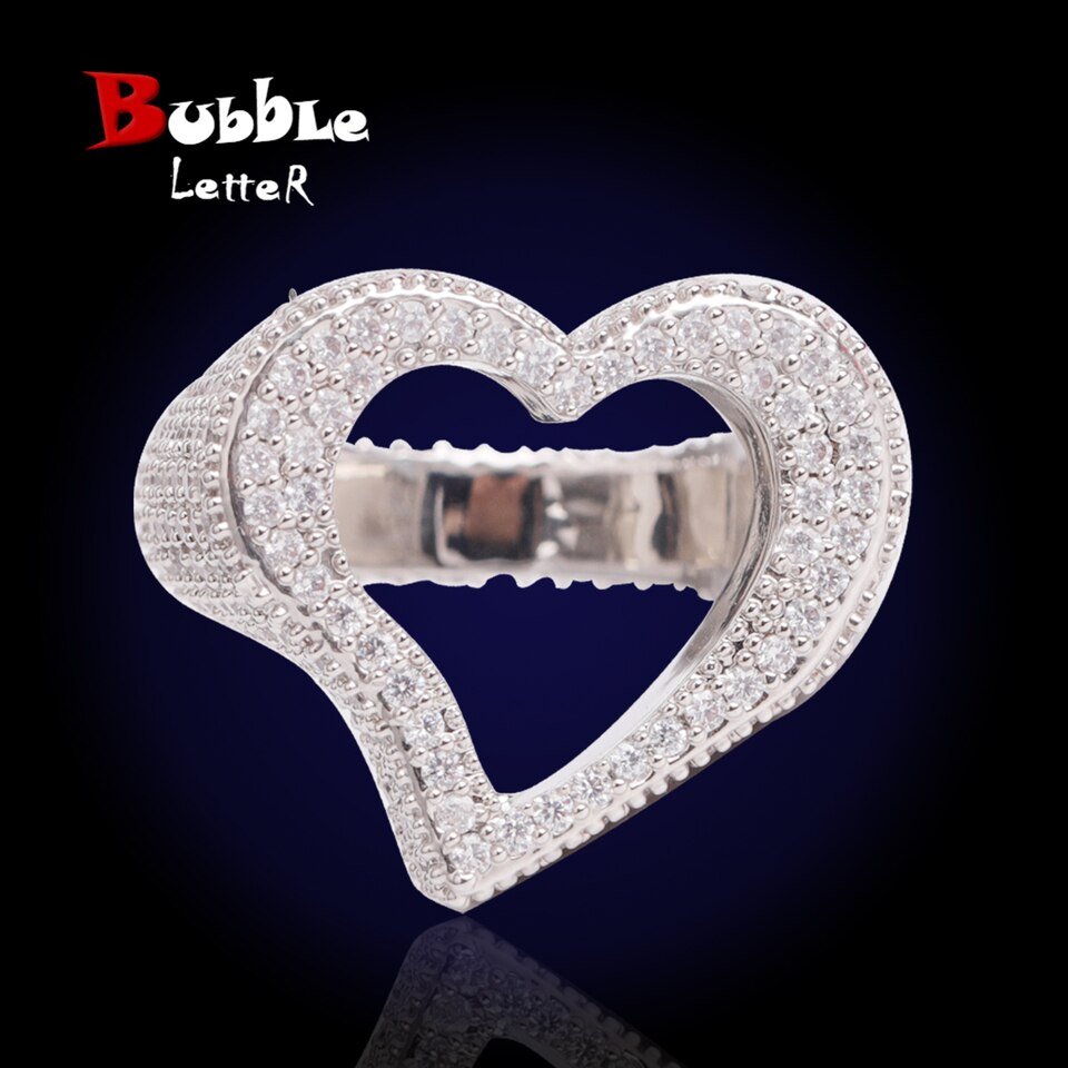 Open Heart Ring with Stones - 1