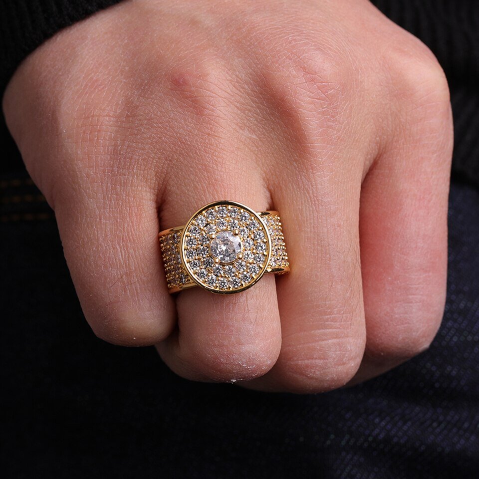 Gold Dome Initial Wedding Ring - 5